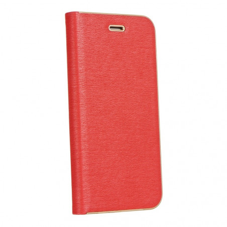 LUNA Book Gold auf Samsung Galaxy A52 LTE FORCELL Brieftaschenetui Rot