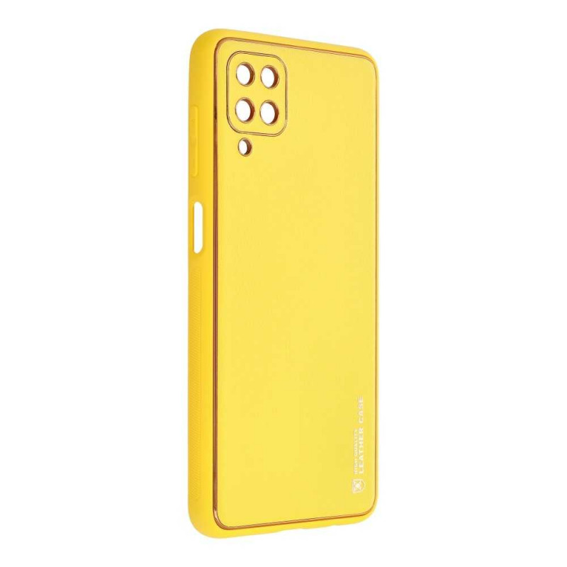 LEATHER auf Samsung Galaxy A03S FORCELL Mobile Lederhülle Gelb