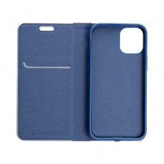 Apple iPhone 13 mini Book Handytaschen LUNA Book Carbon Kohlenstoff-Faser, Elegant  Blau