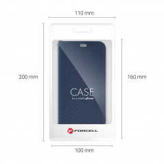 Apple iPhone 13 mini Book Handytaschen LUNA Book Carbon Kohlenstoff-Faser, Elegant  Blau