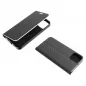 Apple iPhone 13 Book Handytaschen LUNA Book Carbon Kohlenstoff-Faser, Elegant  Schwarz
