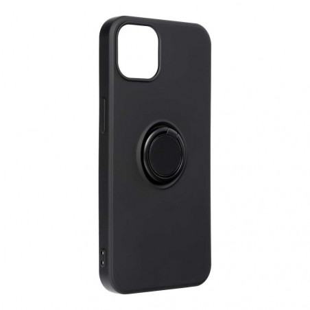 SILICONE RING auf Apple iPhone 13 FORCELL Rückseite aus Kunststoff Schwarz