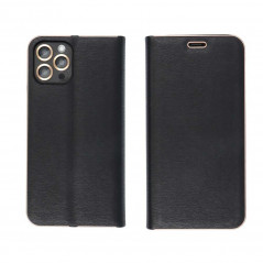 LUNA Book Gold auf Apple iPhone 13 mini FORCELL Brieftaschenetui Schwarz