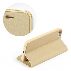 LUNA Book Gold auf Apple iPhone 13 mini FORCELL Brieftaschenetui Gold