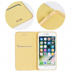 LUNA Book Gold auf Apple iPhone 13 mini FORCELL Brieftaschenetui Gold