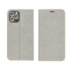 LUNA Book Gold auf Apple iPhone 13 FORCELL Brieftaschenetui Silber